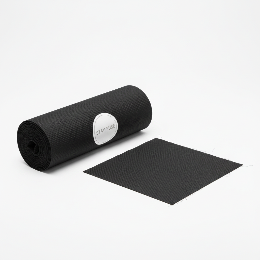 Entoilage thermocollant noir rouleau et pièce pliée