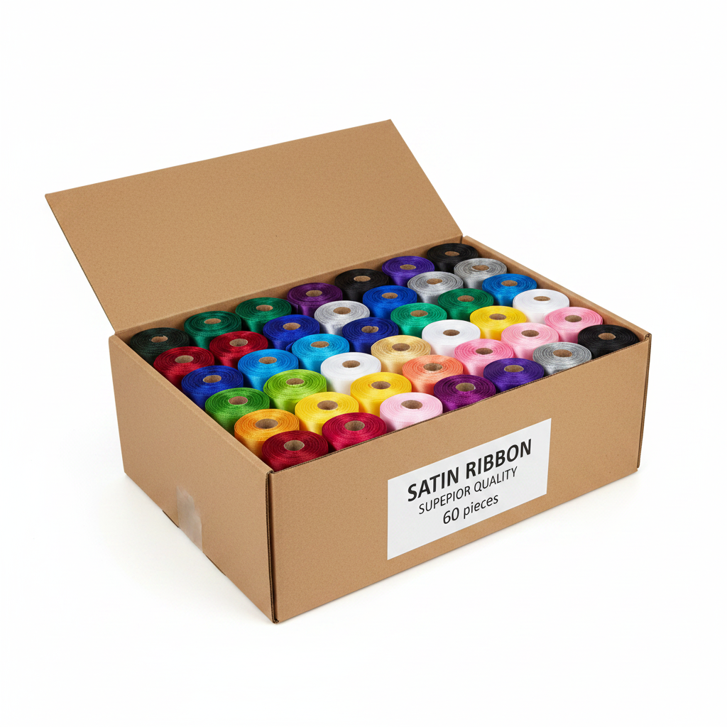 Ruban Satin – 30 Couleurs Disponibles | Carton de 60 Pièces