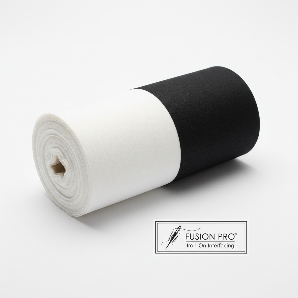 Entoilage thermocollant renfort tissu blanc et noir